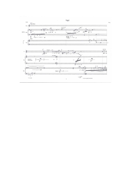 中華民國現代音樂協會委託創作：李雅婷《守候》為長笛、琵琶與豎琴-曲譜首頁