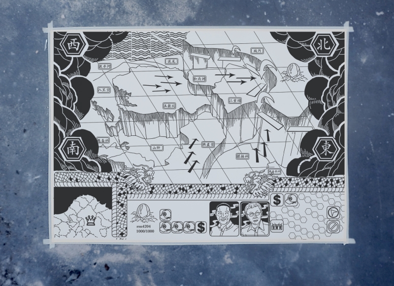 袁志傑「鷺洲誌」作品展示：《衛星都市》，78x109cm，油墨、黃素描紙，2020