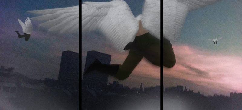 李立中個展「夜間飛行—台灣空戰記事 終章」作品：《夜間飛行（數位版畫）》，金屬相紙，單幅84×60 cm，2021