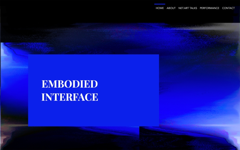 黃祥昀「數位策展中的虛擬連結與實體接觸」Embodied Interface官方網站首頁截圖