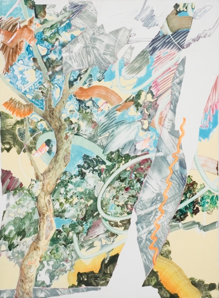 傅寧個展「窺視失靈的畫家湯姆」作品：《副熱帶》，畫布、壓克力，53×72 cm，2021