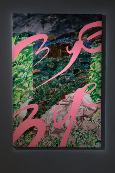 傅寧個展「窺視失靈的畫家湯姆」作品：《ByE Bye》，畫布、壓克力，145.5×97 cm，2022