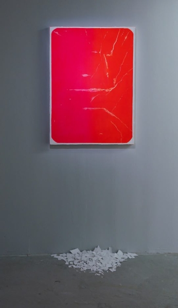 傅寧個展「窺視失靈的畫家湯姆」作品：《無題》，畫布、壓克力，91×65 cm，2022