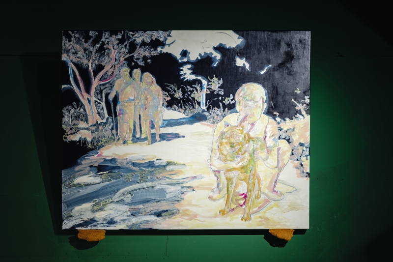 「熠翳踽踽—吳柏賢個展」作品：《等一下我們一起上山》，2020 油彩 畫布 72.5×91 cm，2020