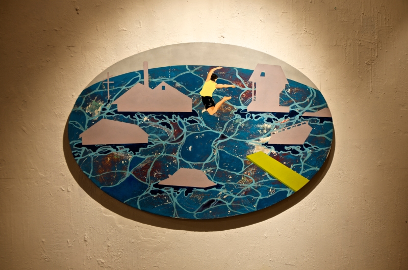 「『模型－事件』移地計畫─K's Art當代藝術空間 x SPP新浜碼頭藝術空間2012串聯展」作品展示：黃法誠《我要在這裡跳水II》